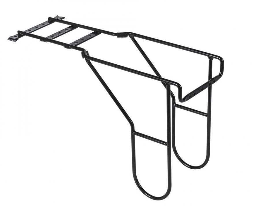 Basil Carrier Extender Gepäckträger-Verlängerung, Stahl matt schwarz, mit Rücklichthalterung.