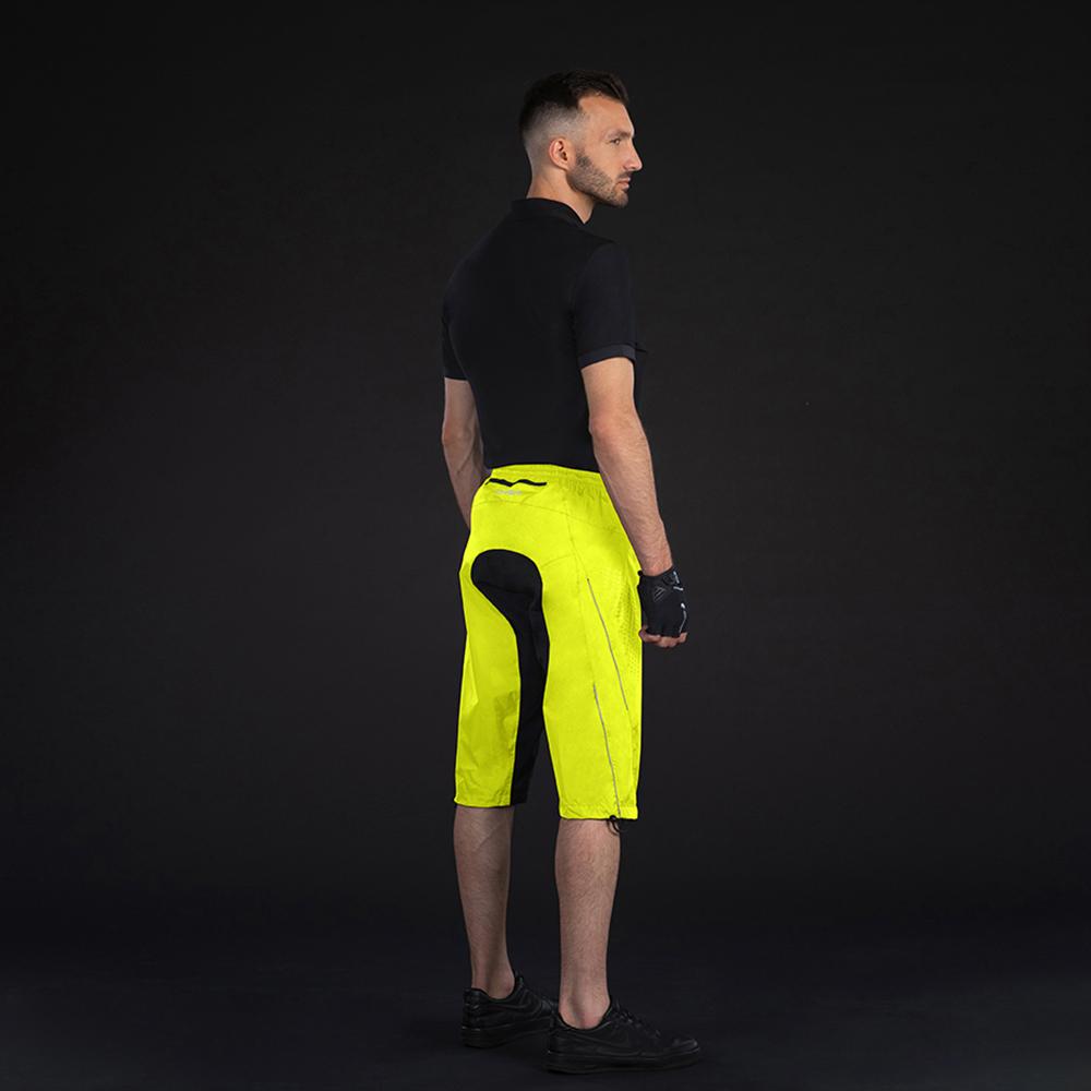 CHIBA Regenhose kurz - wasserdicht, winddicht, atmungsaktiv, neongelb, S