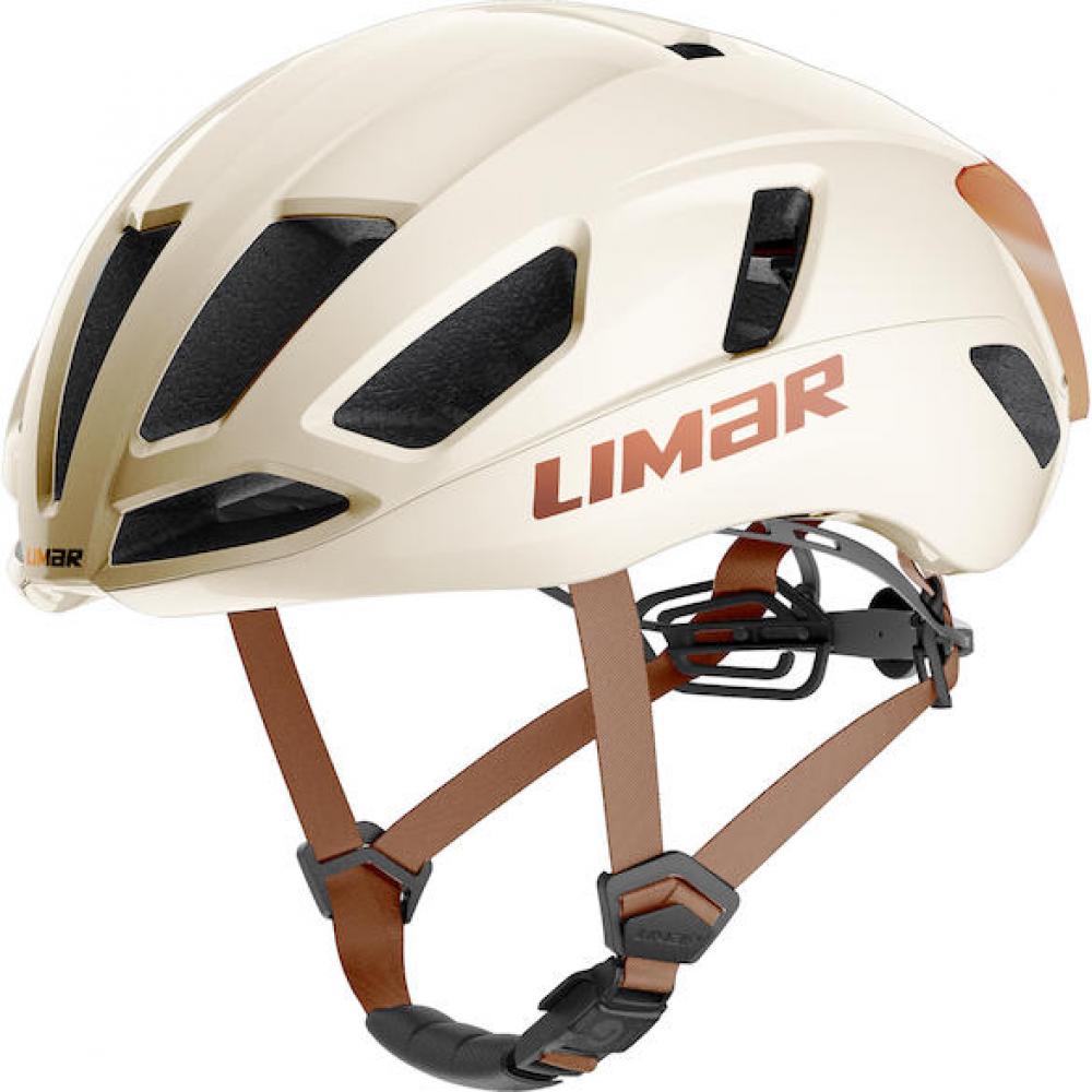 Limar Air Atlas W&B Amber White L Weiß/Bronze - Aero-Rennradhelm mit maximaler Belüftung