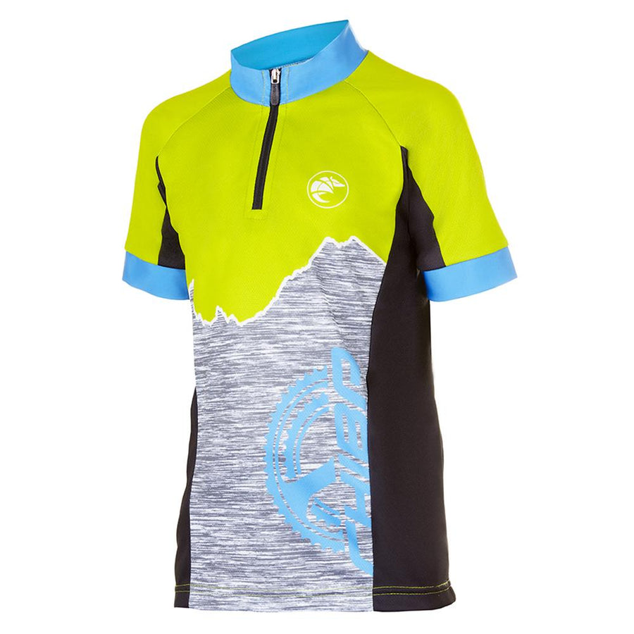CHIBA Watzmann Shirt Kids - Radsport-Trikot Kinder L apfelgrün, atmungsaktiv, Rückentasche