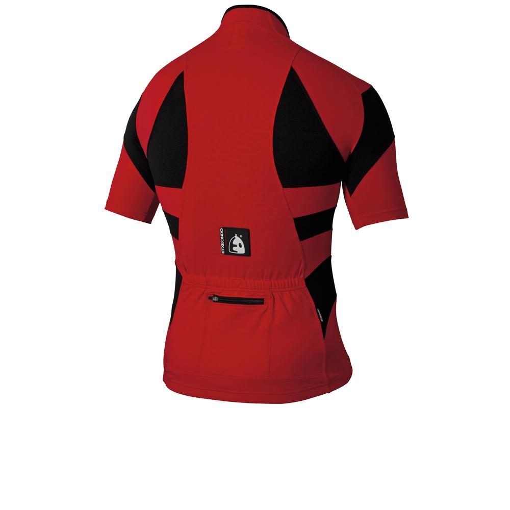 Etxeondo Herren Trikot TRIER Kurzarm Rot-Schwarz - Sportives Radsporttrikot mit Frontzipp