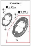 SHIMANO Kettenblatt FC-U6030-2 50Z 110mm 4-Loch, Größe 10 - moderne Ausführung