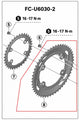 SHIMANO Kettenblatt FC-U6030-2 50Z 110mm 4-Loch, Größe 10 - moderne Ausführung