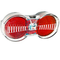 Rotes Busch+Müller Toplight Flat S Plus Dynamo-LED-Rücklicht, StVZO zugelassen.