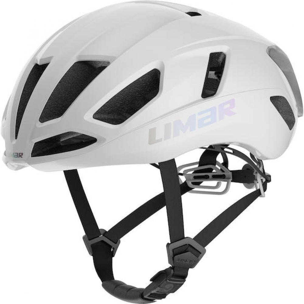 Limar Air Atlas Iridescent Matt White L Weiß - ultraleichter Aero-Rennradhelm mit Top-Belüftung