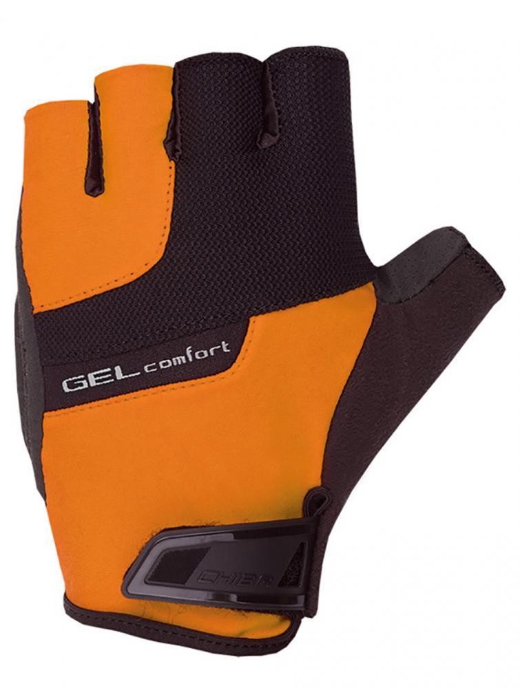 CHIBA Gel Comfort - Radhandschuhe kurz, schwarz/orange, 3XL, Gelpolsterung