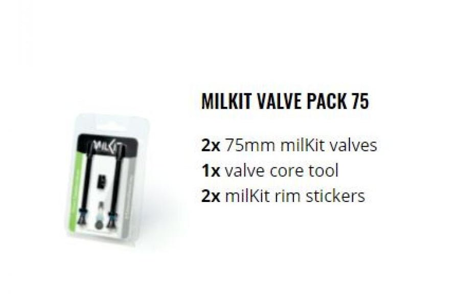milKit DV7 Tubeless-Ventile 75 mm - Dichtmilch nachfüllen ohne Luftverlust