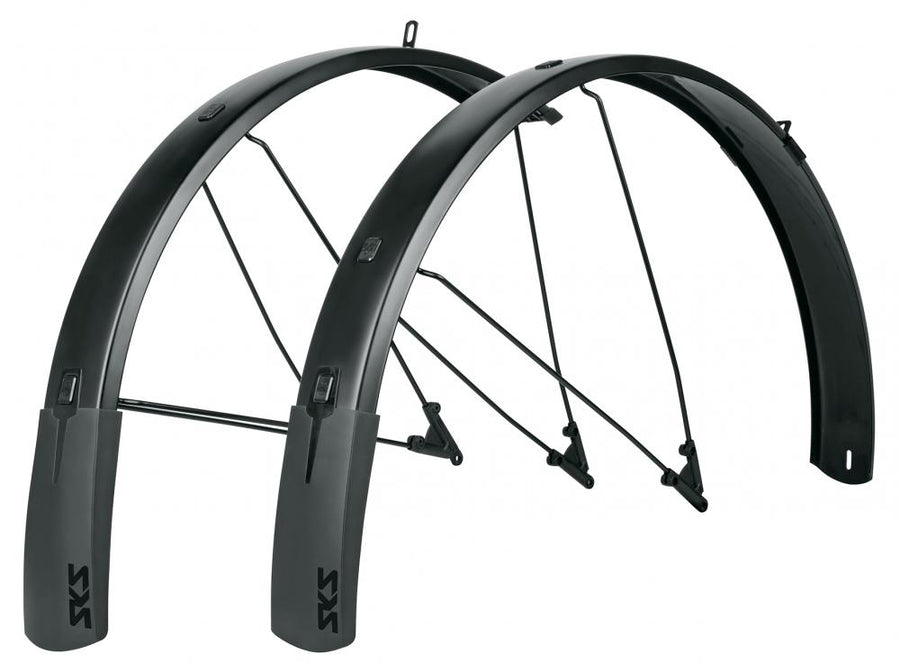 SKS Bluemels Style Schutzblech-Set in Schwarz für 27 Zoll Fahrräder, komplett mit Streben.