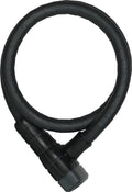 ABUS Spiralkabelschloss Steel-O-Flex Microflex 6615K, 85 cm Länge, 15 mm Ø, Sicherheitslevel 5, schwarz, mit Schlüssel, flexibler Stahlkabelschutz