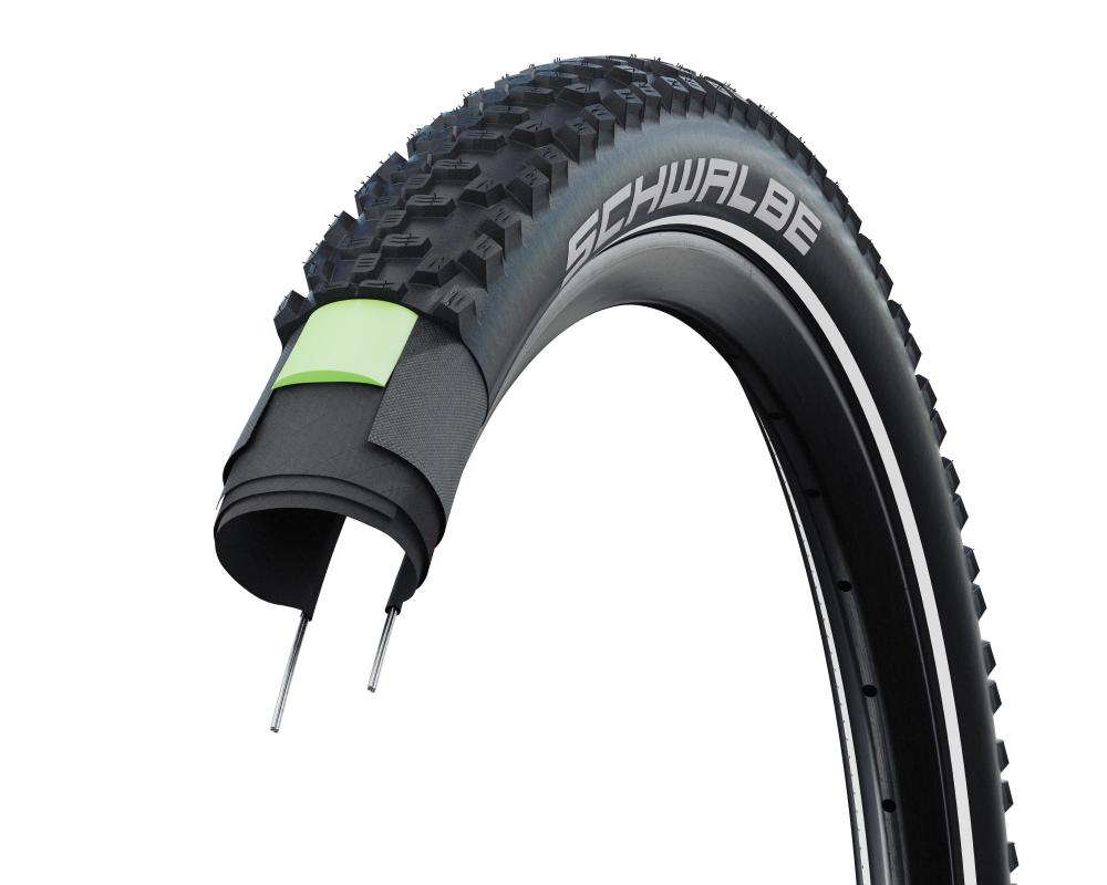 Schwalbe Smart Sam Plus Performance 42-622 Schwarz Reflex Allround-Drahtreifen mit Pannenschutz im Querschnitt.