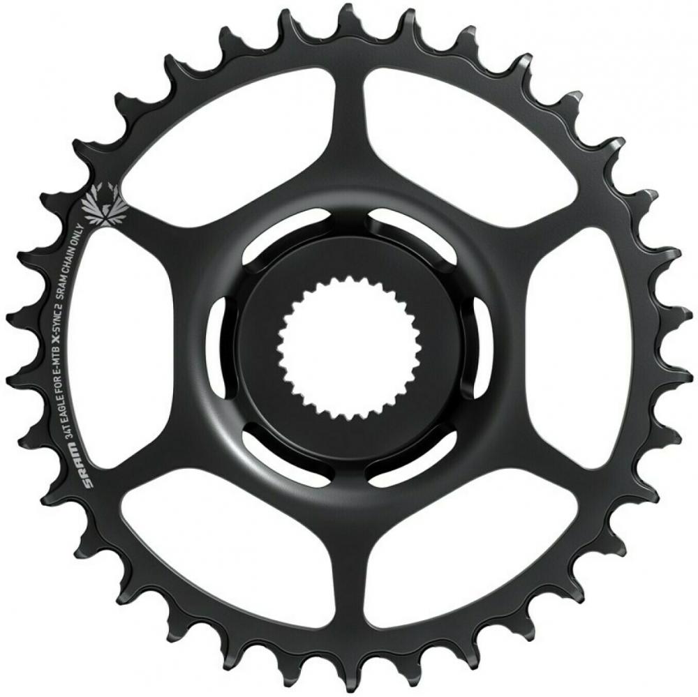 Schwarzes SRAM X-Sync 2 Eagle E-MTB Kettenblatt 34 Zähne, Boost 148