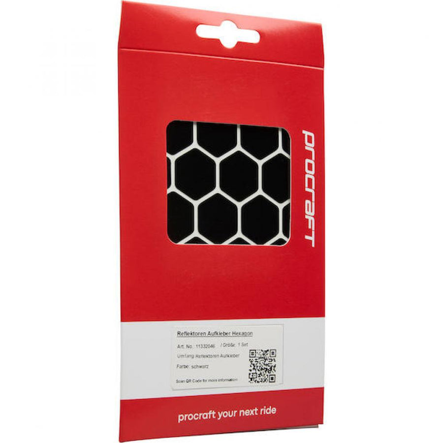 Procraft Reflektoren Sticker Set - Hexagon Universal Schwarz - mehr Sichtbarkeit & Style