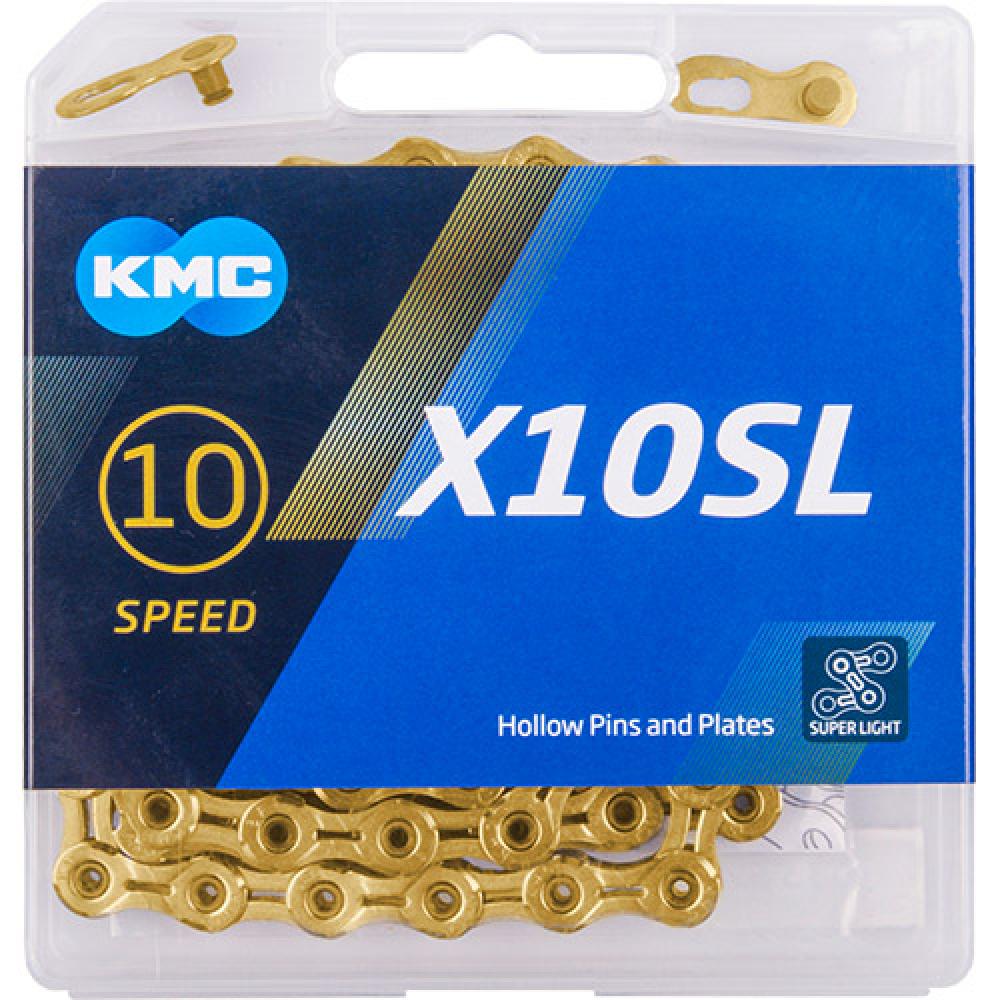 KMC Kette X10SL Ti-N Gold 1/2\" x 11/128\" 114 Glieder 5,88mm 10-fach