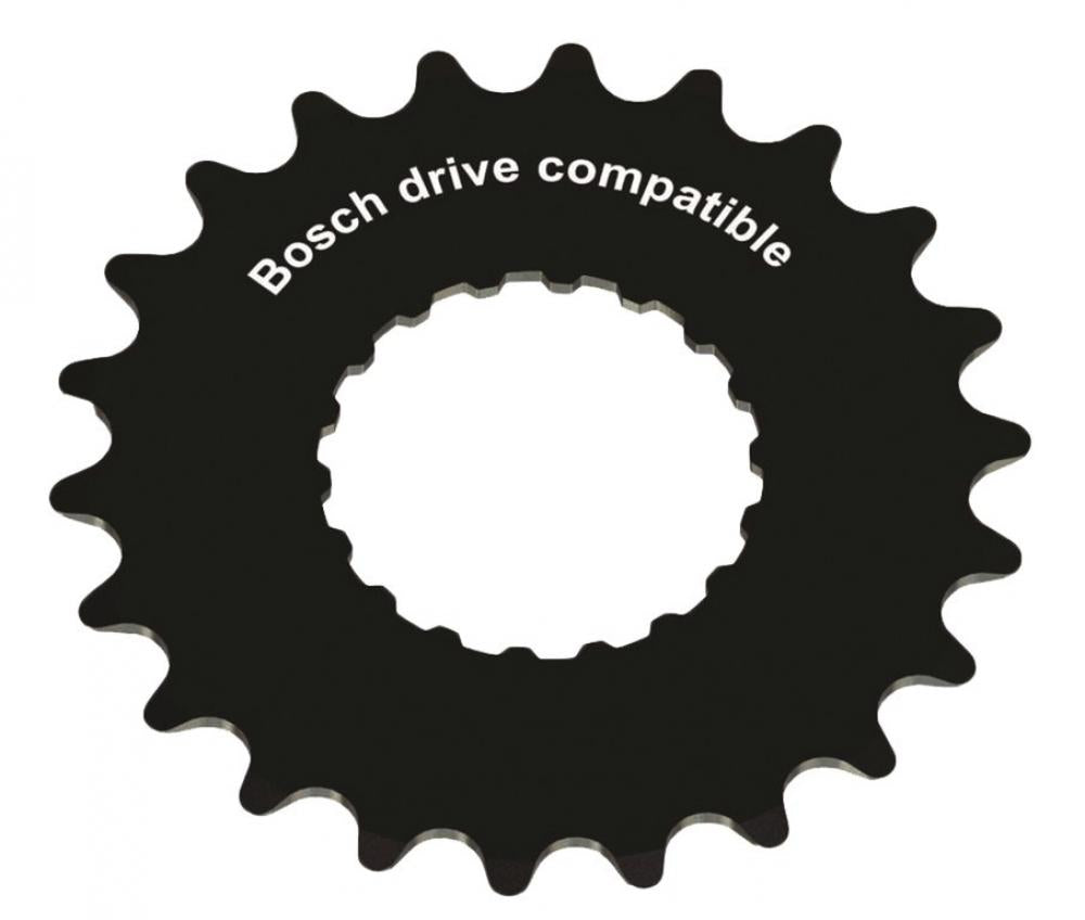 Stronglight E-Bike Ritzel 16 Zähne, schwarz, für Bosch Gen2 Antriebe, mit "Bosch drive compatible" Schriftzug.