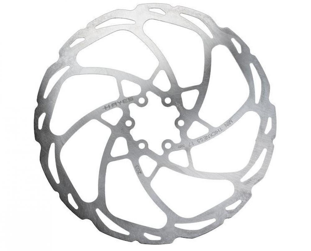 Hayes D-Series Bremsscheibe 203 mm 6-Loch Silber - MRC Geräuschreduktion & QuickBite2