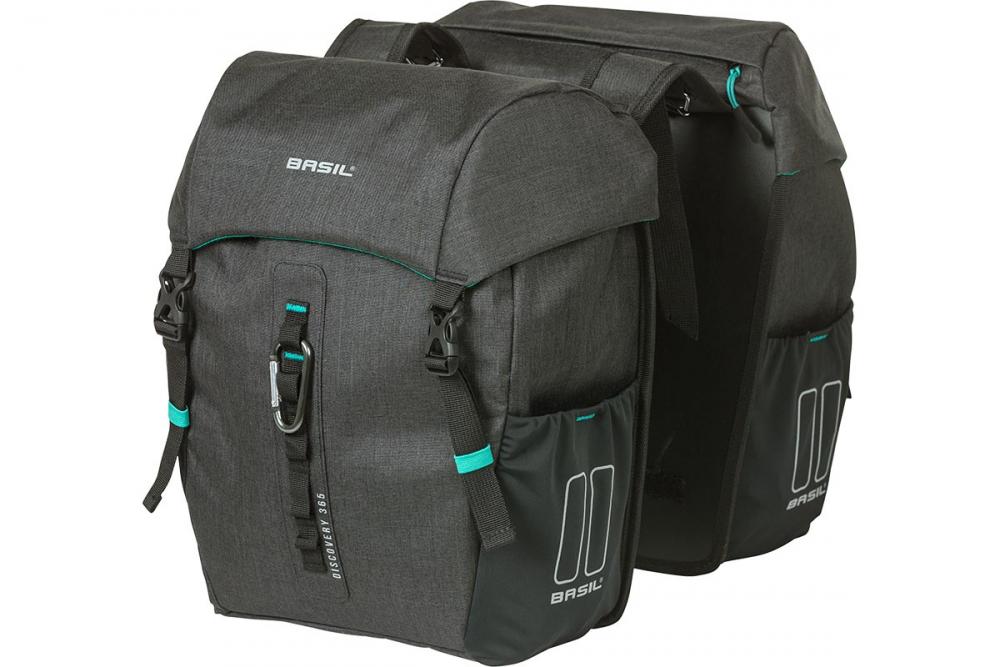Basil Doppeltasche MOVE MIK 2.0 - 30 Liter - schwarz - inkl. abschließbarer MIK 2.0-Adapterplatte