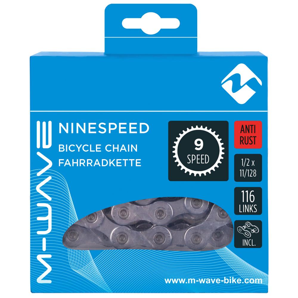 M-WAVE Ninespeed AR Schaltungskette 9-fach, Anti-Rust, 116 Glieder