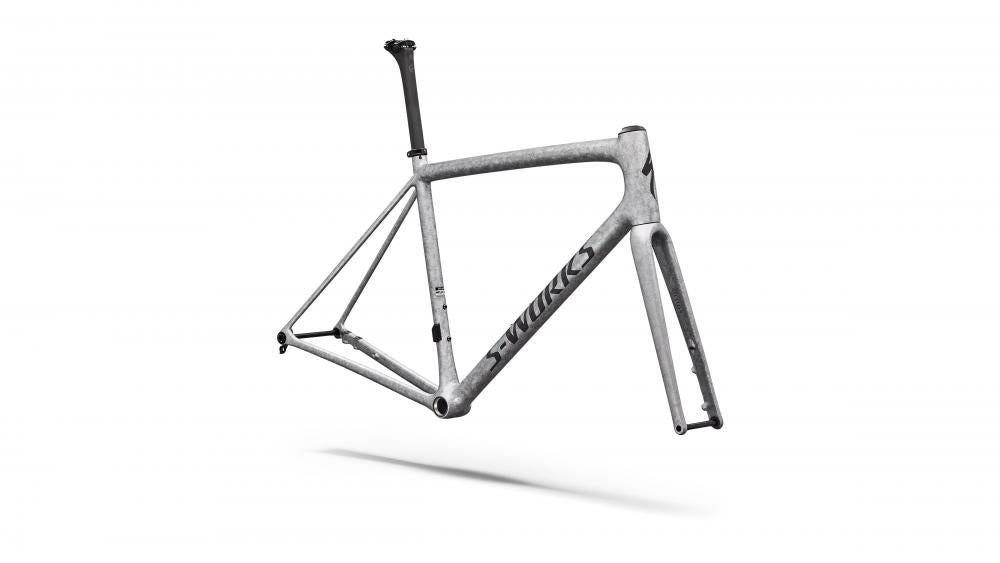 Specialized Aethos Rahmenset Shadow Silver/Silver Dust/Black Pearl 52cm - Leichter Rennrad-Rahmen - Rahmenkit