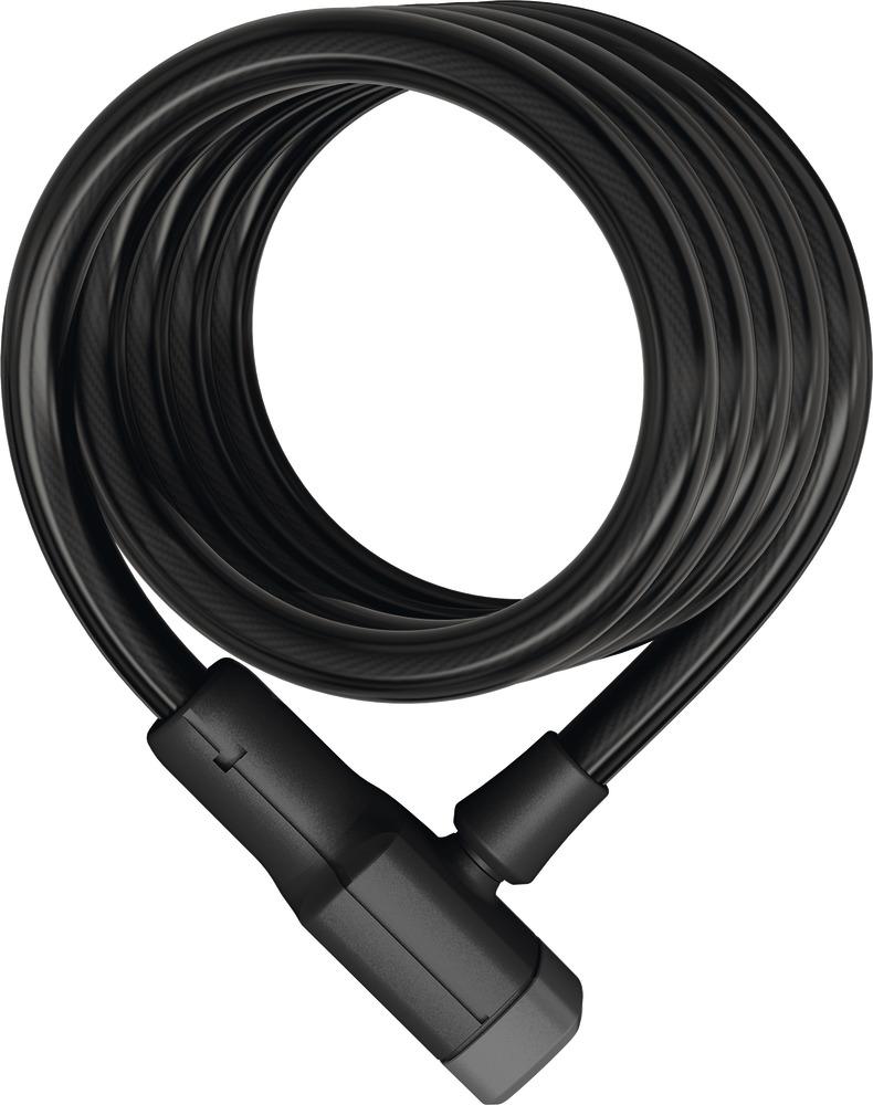 ABUS Booster 6512K/180 Spiralkabelschloss 12mm Stahl, 180cm Länge, Sicherheitslevel 4, ohne Halterung, 2 Schlüssel, schwarz