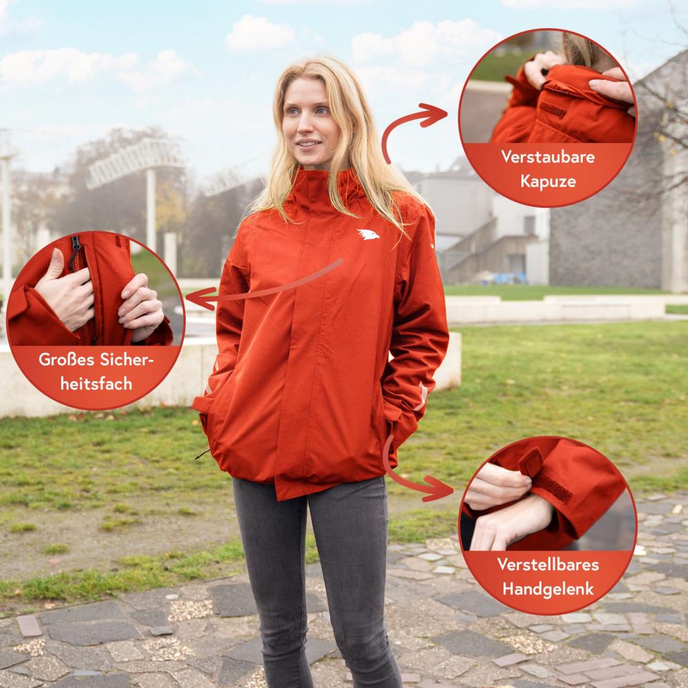 Valkental Damenjacke 3in1 Smart Jacket wasserdichte Jacke mit Fleece Zipp-In XXL rot