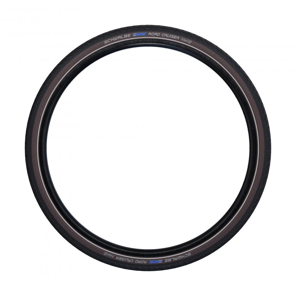 Schwalbe Road Cruiser 28x1.75 47-622 Green K-Guard Active Line HS484 Fahrradreifen mit brauner Seitenwand.