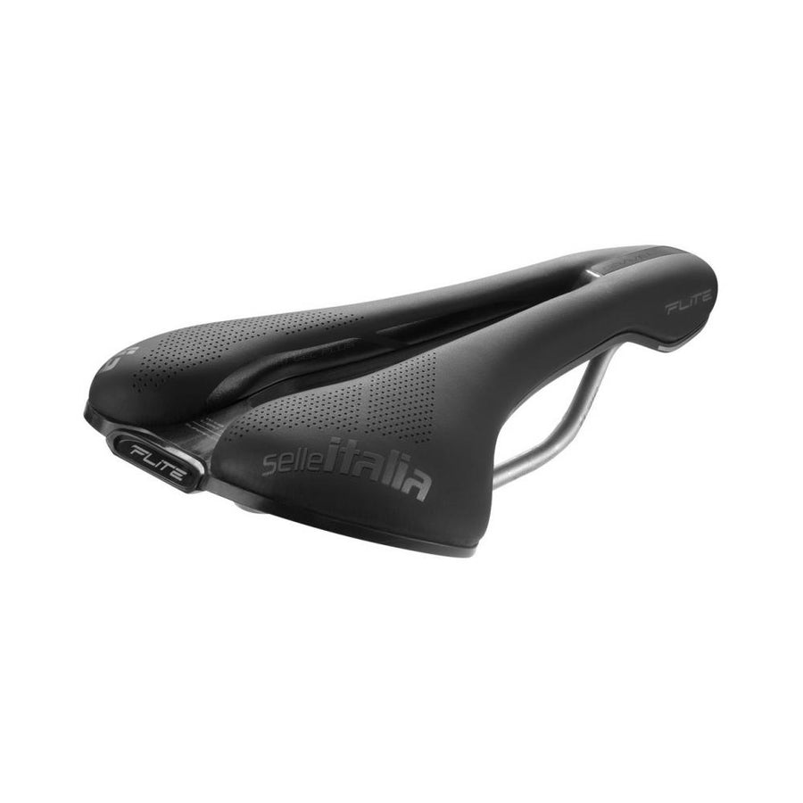 Selle Italia Flite Boost Gravel TI 316 Superflow S3 - Gravel-Sattel mit Titanstreben, Gel-Polsterung, Damm-Aussparung, schwarz
