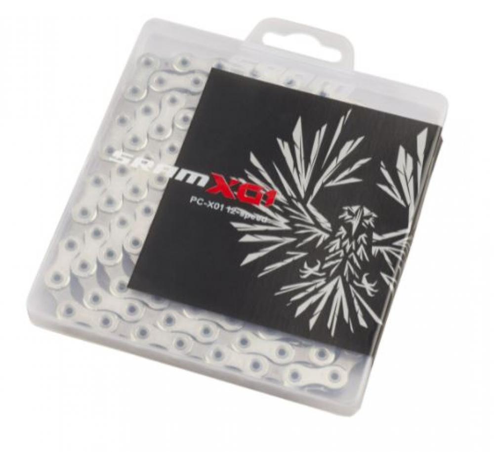 SRAM Kette X.01 Eagle Hollow Pin - 12-fach, silber
