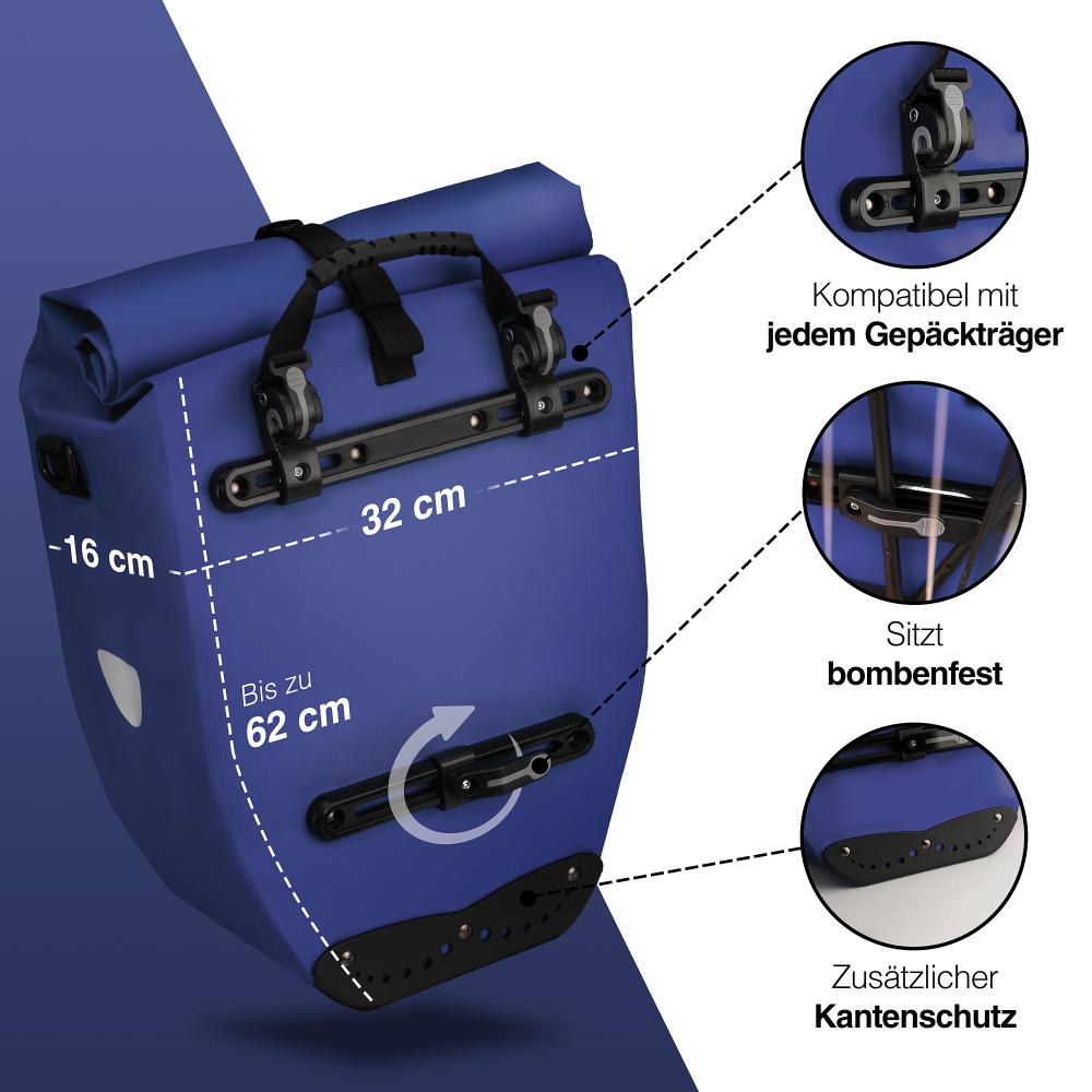 Valkental Gepäckträgertasche ValkBasic blau 28L
