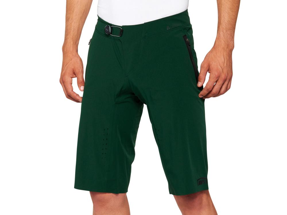 100% Celium Shorts 34" Forest Green - ultraleichte MTB-Shorts mit maximaler Bewegungsfreiheit