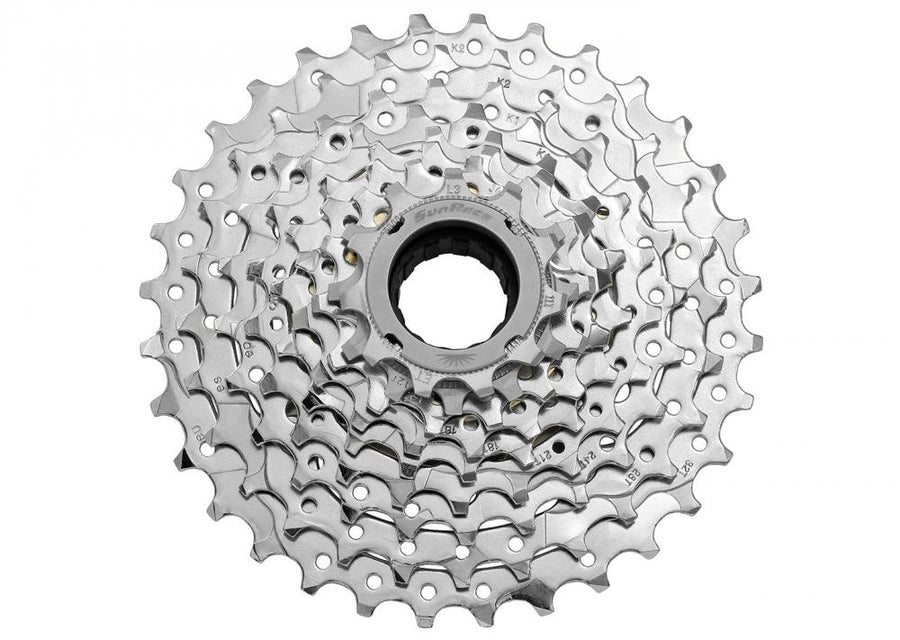 SunRace Schraubkranz MFEX9 9-fach 11-32 Zähne silberne Fahrradkassette.