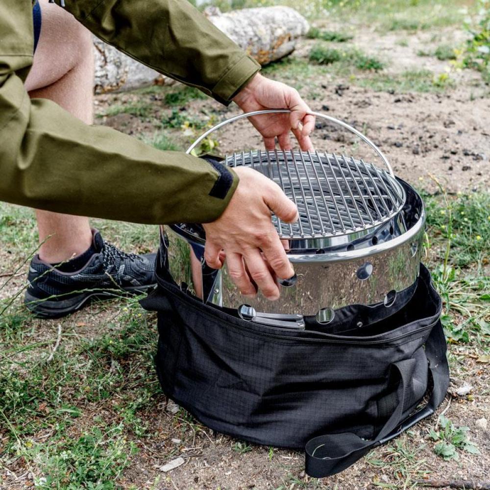 Petromax Atago 4-in-1 Edelstahl Grill, Feuerschale, Ofen & Herd, klappbar, Ø34 cm Grillrost, robust, extrem hitzebeständig, ideal für Camping & Outdoor-Kochen