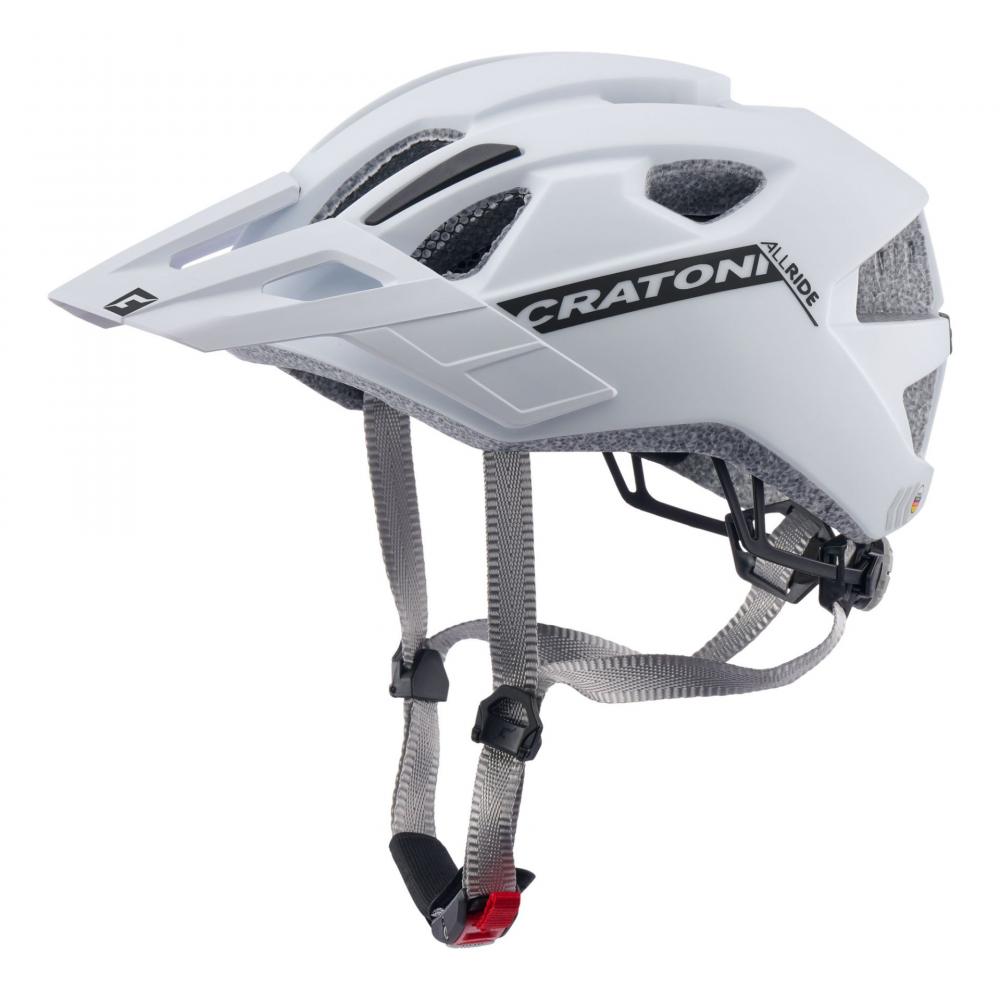 CRATONI AllRide MTB-Fahrradhelm - UNI 53-59 cm, White Matt, Inmold, 15 Ventilationsöffnungen, RLS 360°, Air Channel, Visier, Reflektoren, …