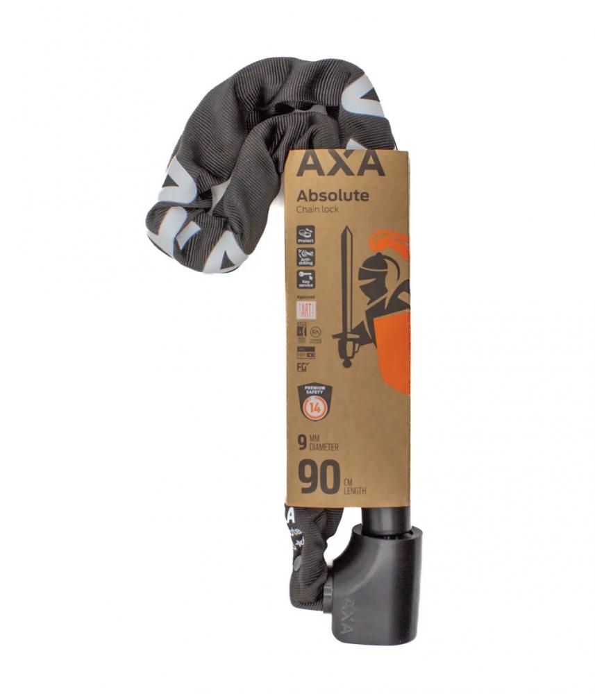 AXA Absolute 9-90 Kettenschloss 90 cm - Sicherheitsstufe 14 mit Aufbohrschutz