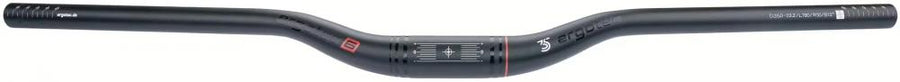 Schwarzer Ergotec Riser Bar 30 Lenker, 780mm breit, 30mm Rise, 12° Backsweep, 35mm Klemmung, Safety Level 6.