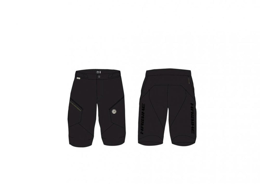 Schwarze Haibike Freeride Fahrradshorts Kampenwand unisex Größe M.