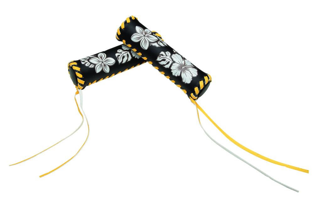 Electra Hawaii Lenkergriffe schwarz-gelb 125 mm mit Quasten