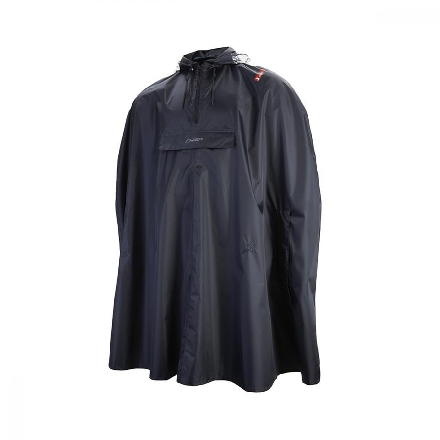 CHIBA Regenponcho - wasserdicht, winddicht, XS/S, schwarz, reflektierend