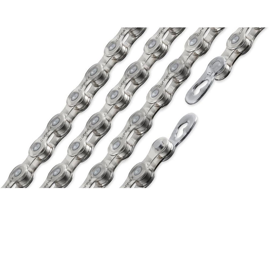 Connex 11sW 11-fach Fahrradkette in Silber mit Kettenschloss, gewachst.