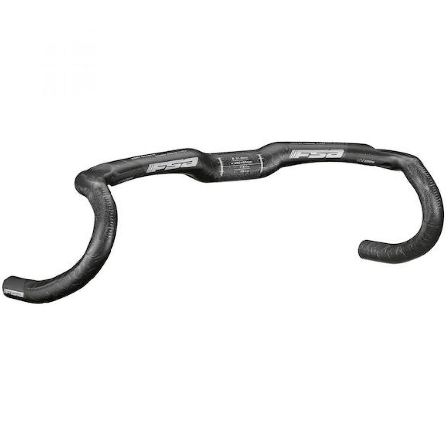 FSA Lenker AGX K-Wing 31,8 x 460 mm Schwarz - ergonomischer Carbon-Lenker für Gravel & Adventure