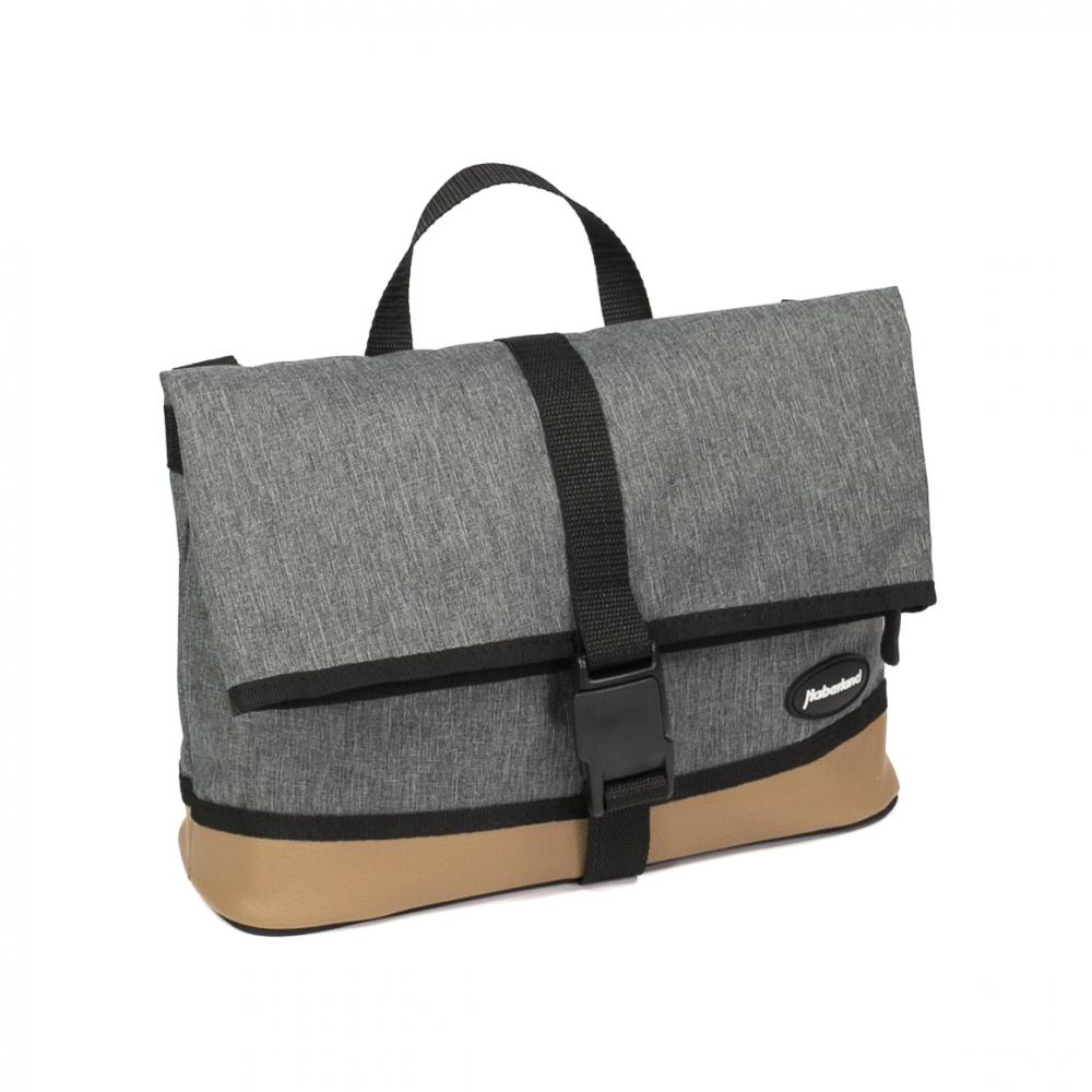 Haberland Lenkertasche Mel eMotion grau/hellbraun - elegante Lenkertasche mit KLICKfix