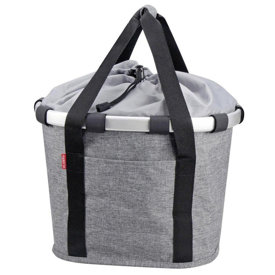 KLICKfix Fahrradkorb Fahrradtasche Bikebasket Reisenthel twist silver 28x26x35 cm
