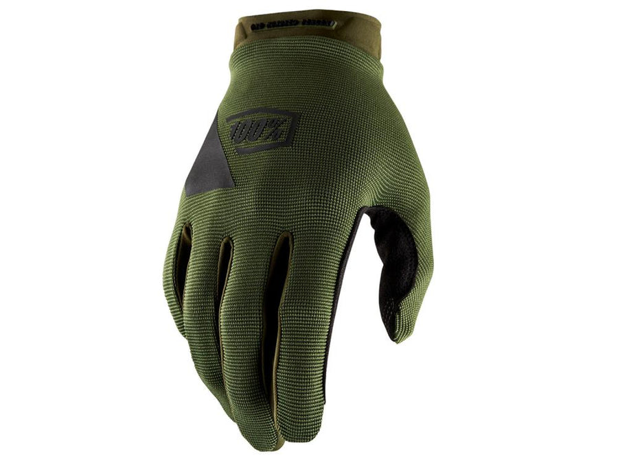100% Ridecamp Gloves L Army Green / Black - komfortable MTB-Handschuhe mit Top-Grip