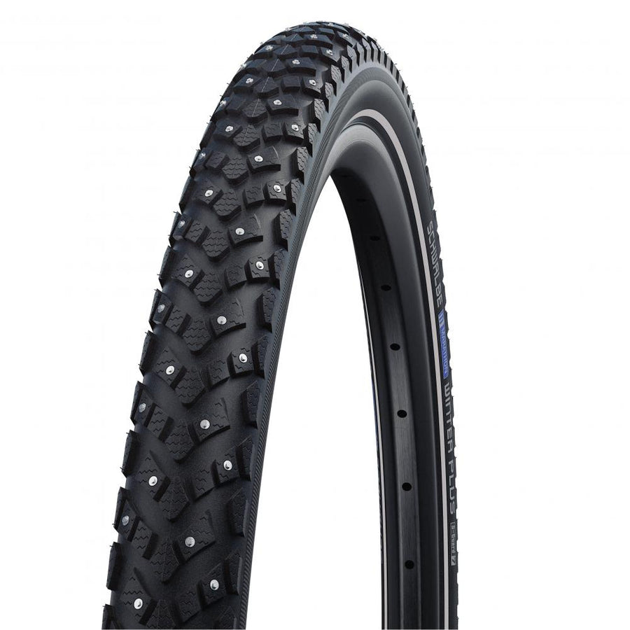 Schwarzer Schwalbe Marathon Winter Plus Fahrradreifen 20x2.15 (55-406) mit Spikes für Eis und Schnee, E-25 geeignet.