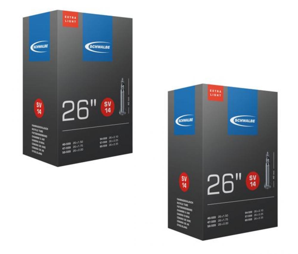 Schwalbe 2x Schlauch SV14 extra leicht (40/60-559) - 26 Zoll