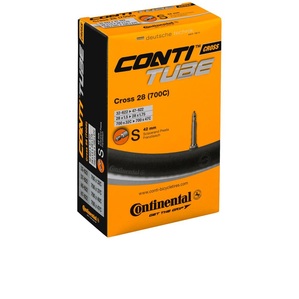 Continental Cross 28 Fahrradschlauch 32-622 bis 47-622 | 42 mm SV Ventil | Gravel & Cross geeignet
