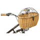 M-WAVE BA Pet Weidenkorb Fahrradkorb für Haustiere - handgeflochten, 43 × 29,5 × 22 / 14 cm, bis 15 kg, Lenker-/Sitzrohr-Montage