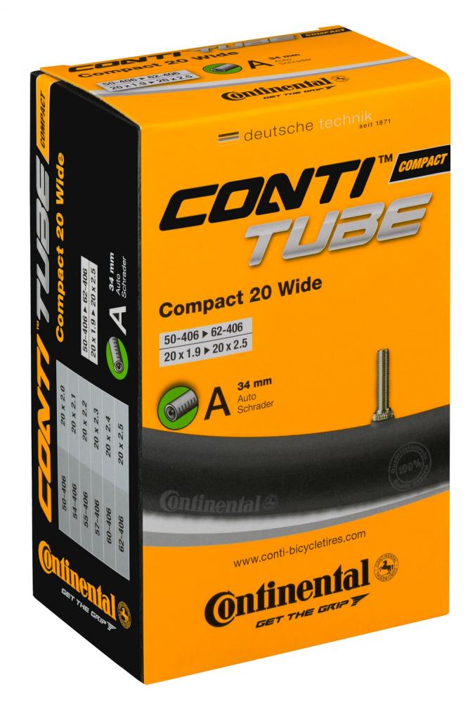 Continental Schlauch Conti Compact 20 wide für 20x1.90/2.125" (50/62-406) mit Schrader Ventil.