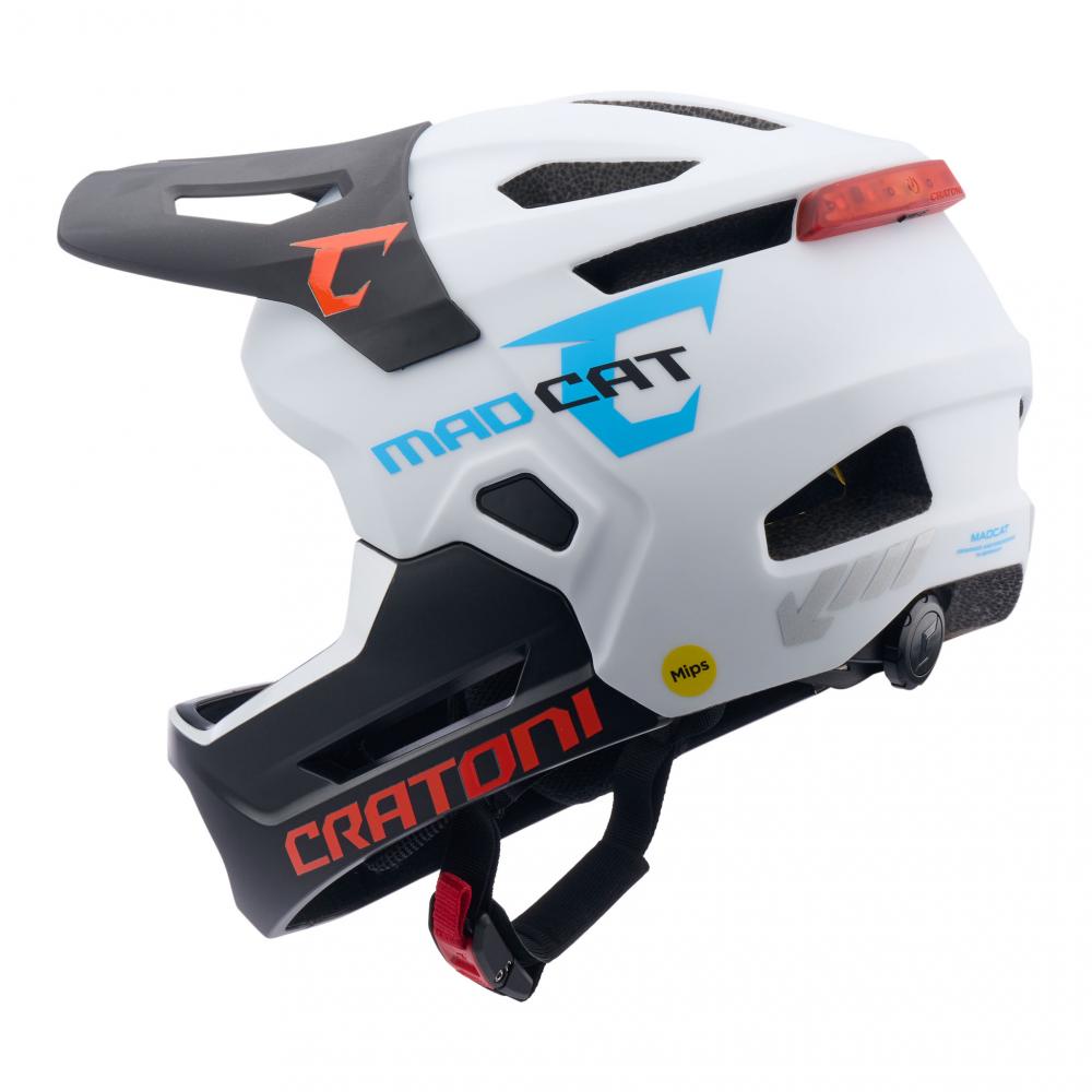 CRATONI MadCat MIPS Kinder-Fullface-Helm S-M 49-56 cm white-black matt