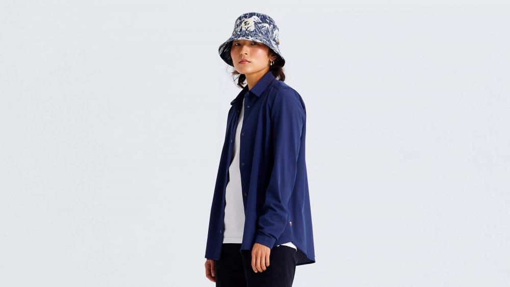 Damen Langarm Sonnenschutz Shirt Navy Blau Größe L - UV-Schutz Funktionsshirt