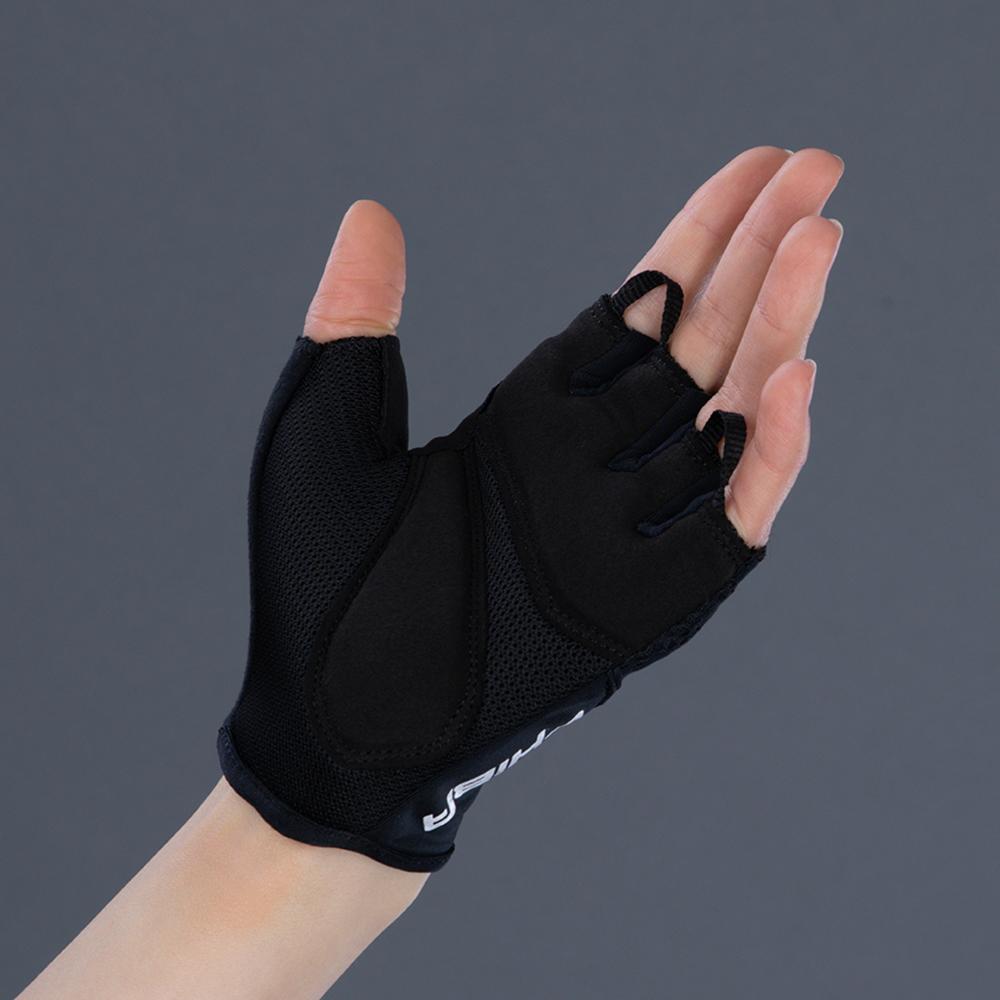 CHIBA Lady Gel - Damen Radhandschuhe kurzfinger, schwarz/schwarz, S